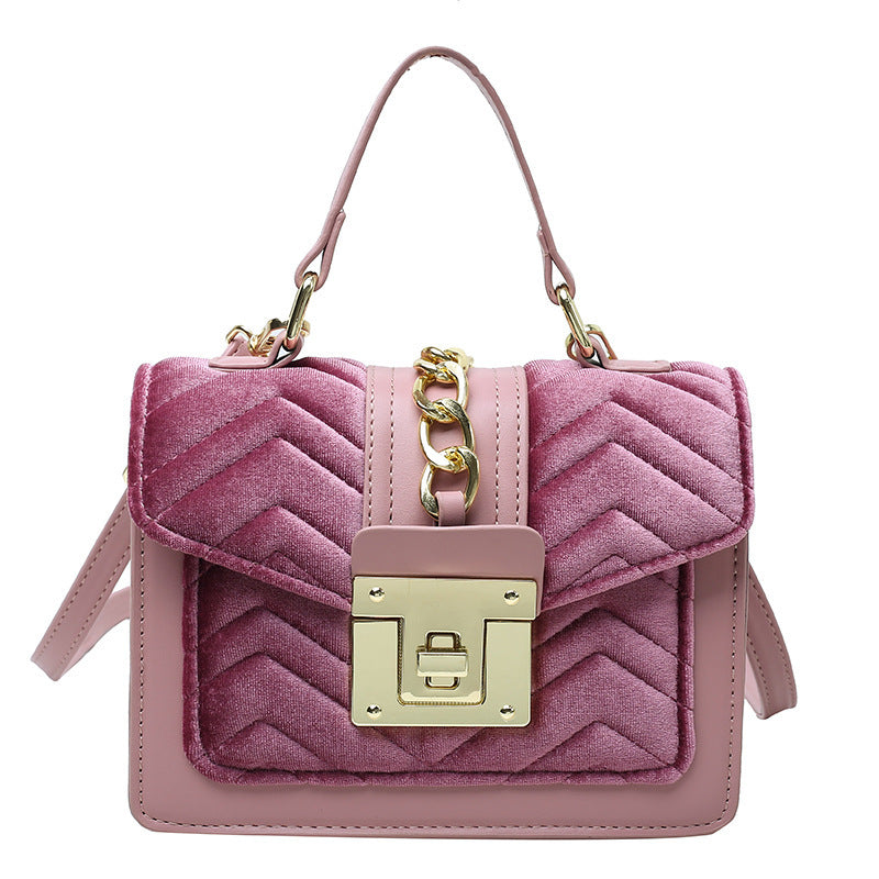 Chloé Luxe™ - Sac Bandoulière Velours à Fermeture